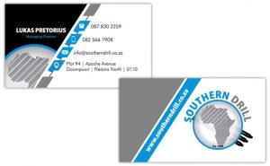 Southern Drill, drilling company business card design, mining drilling business card design, business card designers, company business card designer, business card designers near me, pretoria, tshwane, gauteng, cape town, south africa