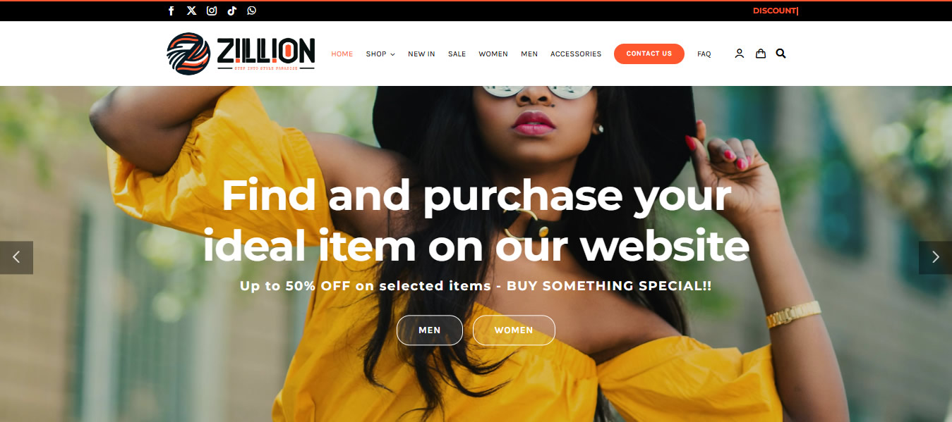 Zillion, online shop web designers, online store web developers, online shopping website designer, online clothing shop website developers